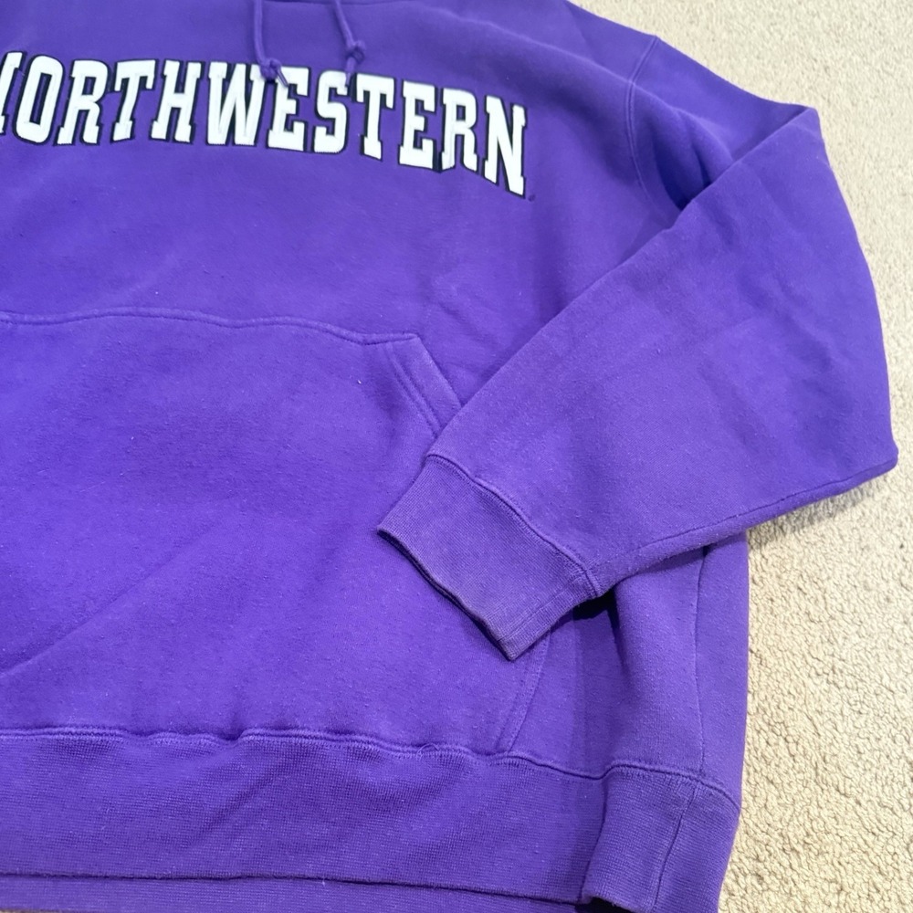 Vintage Northwestern University Wildcats Hoodie Size XL Purple College Y2K NCAA - Picture 4 of 7